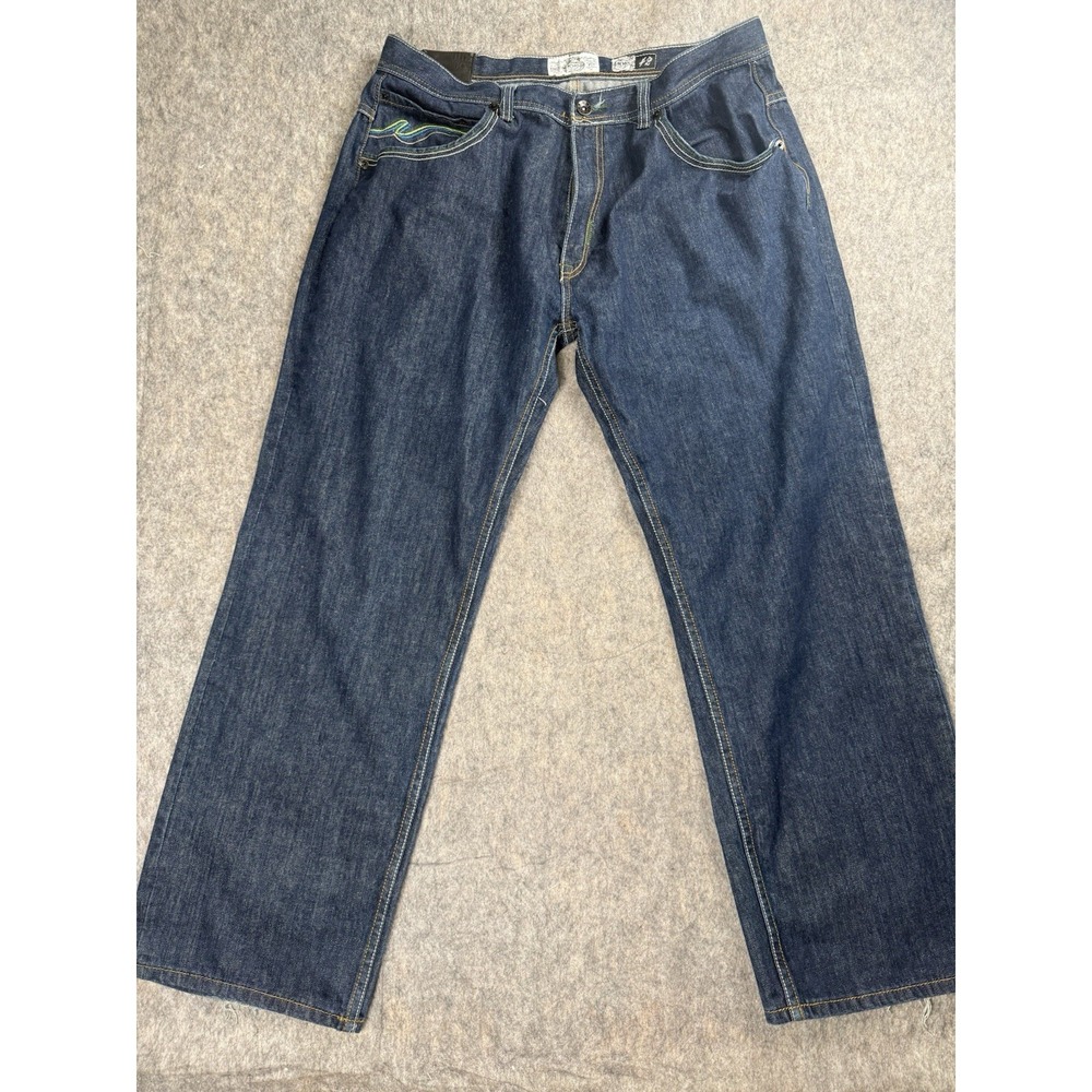 Vintage Y2K 90s Akademiks Men's‎ 42 True Fit Baggy Hip Hop Embroidered Jeans